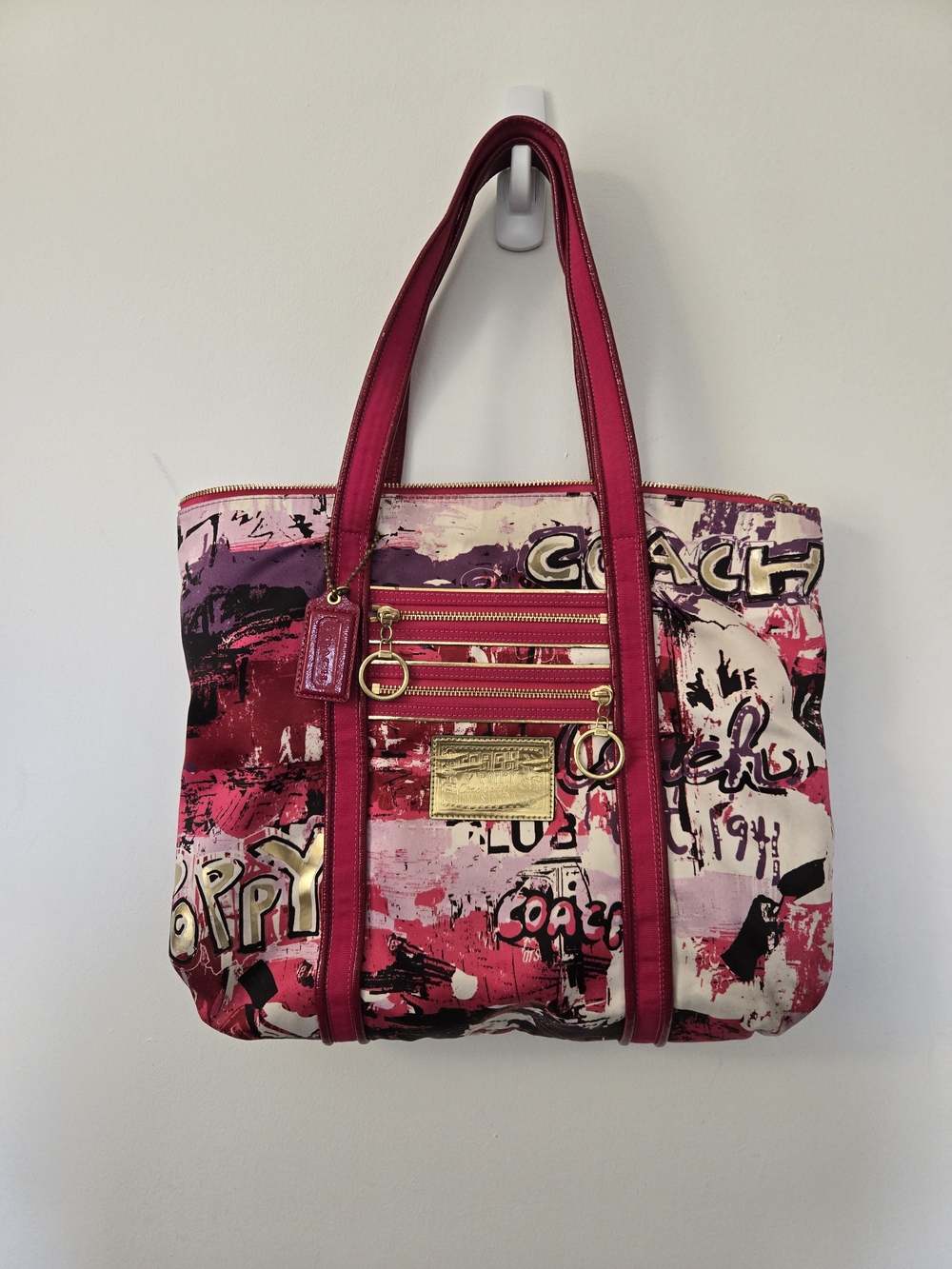 Coach Poppy Grafitti Glam Tote Bag